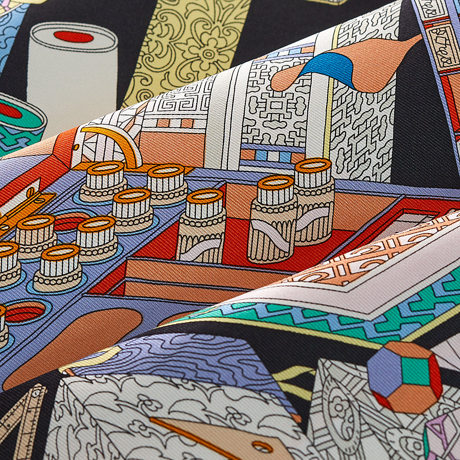 希少HERMESスカーフある画家の宝物美品aq9564